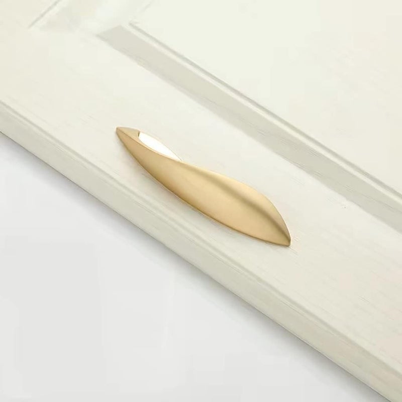 ESreake 4Pcs Arcuate Pulls Handles Knobs,3.8" C-C Modern Elegant Curved Handle Cabinet Pulls,Create a Spatial Aesthetic,S-Shaped Solid Zinc Alloy Drawer Pull (4 Pack, Pearl Gold, 3.8" Hole Centers) - Image 3